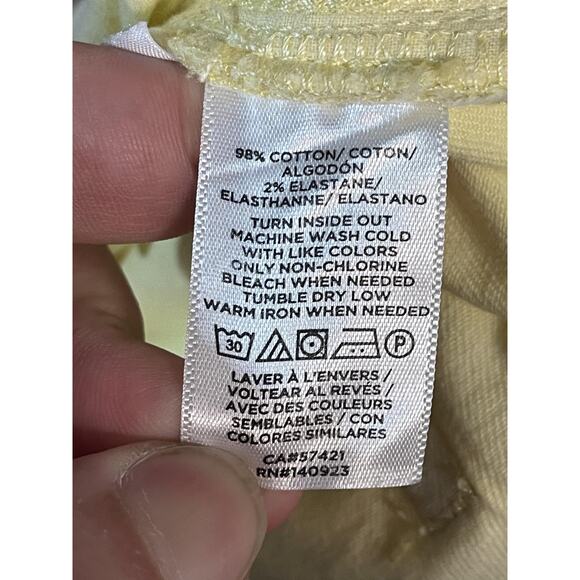 LOFT Jeans Womens 27/4 Yellow The Skinny Raw Hem Stretch Denim Ankle Zip Fly - Picture 10 of 12